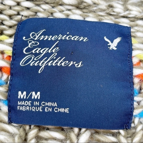 AMERICAN EAGLE OUTFITTERS Women’s Aztec Brown Multi Short Sleeve Cardigan - Picture 7 of 8